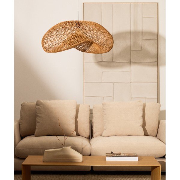 Dabīga toņa rotangpalmas abažūrs 58x85 cm Isora – Kave Home-image-1