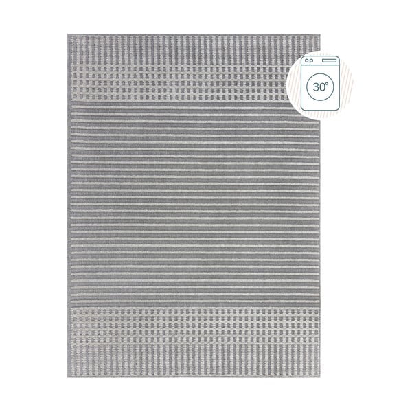 Pelēks mazgājams paklājs no šenila 120x160 cm Elton – Flair Rugs