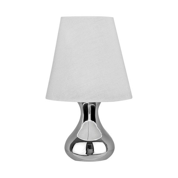 Krēmkrāsas/sudraba krāsas metāla galda lampa ar auduma abažūru (augstums 36 cm) Nell – Premier Housewares-image-2