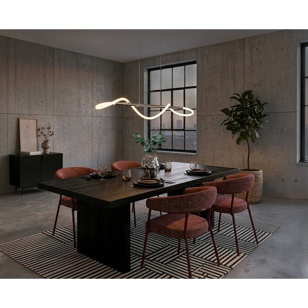 Sudraba krāsas metāla LED piekaramā lampa ar regulējamu spilgtumu Argos – Reality-image-1