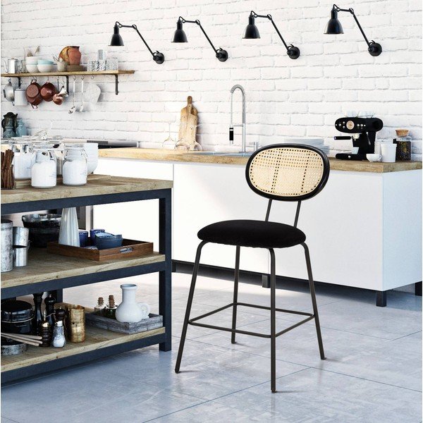 Melns bāra krēsls Mauro Ferretti Osaka-image-1