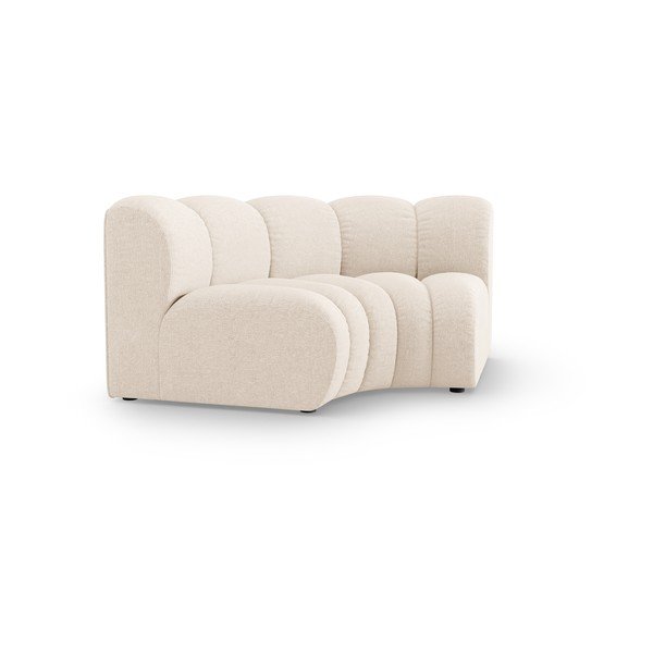 Krēmkrāsas modulārā dīvāna daļa no šenila auduma (ar maināmu stūri) Lupine – Micadoni -image-1