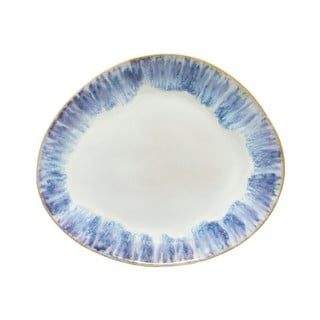 Balts un zils ovāls keramikas šķīvis Costa Nova Brisa, ⌀ 27 cm