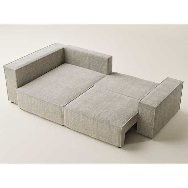 Bēšs salokāms stūra dīvāns no šenila auduma ar uzglabāšanas vietu (ar kreiso stūri/L veida) Tonga – Maison de Rêve-image-3