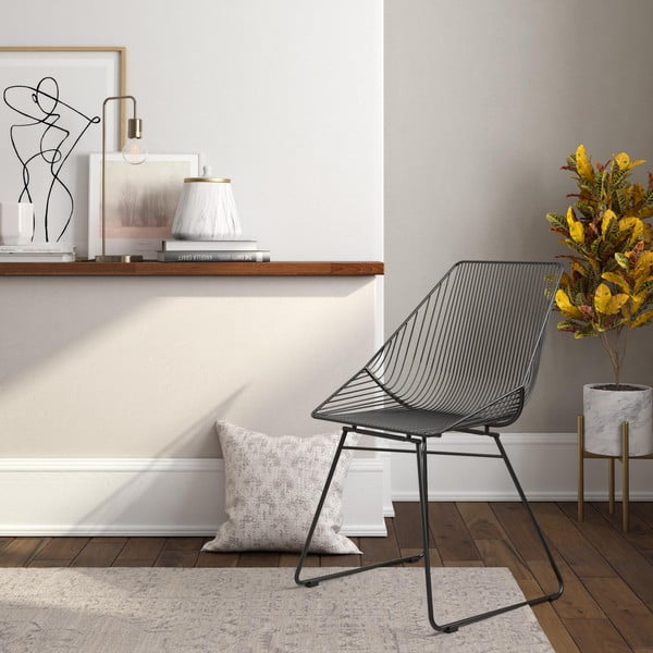 Melns metāla krēsls CosmoLiving by Cosmopolitan Ellis-image-1