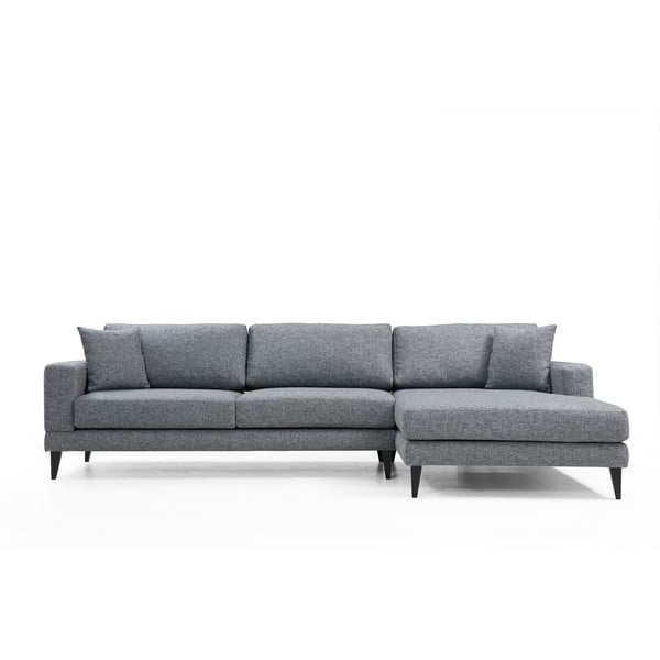 Pelēks izvelkamais stūra dīvāns (ar labo stūri) Nordic – Balcab Home
