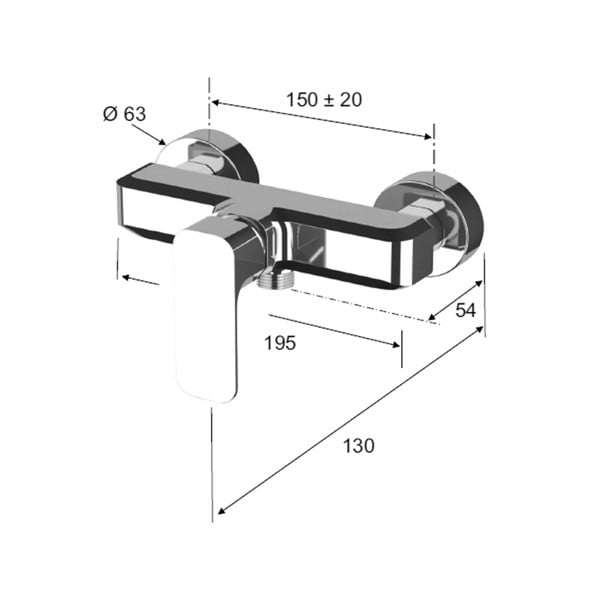 Zelta krāsas sienas jaucējkrāns dušai (ar 1 izvadu) Spy – Sapho-image-4