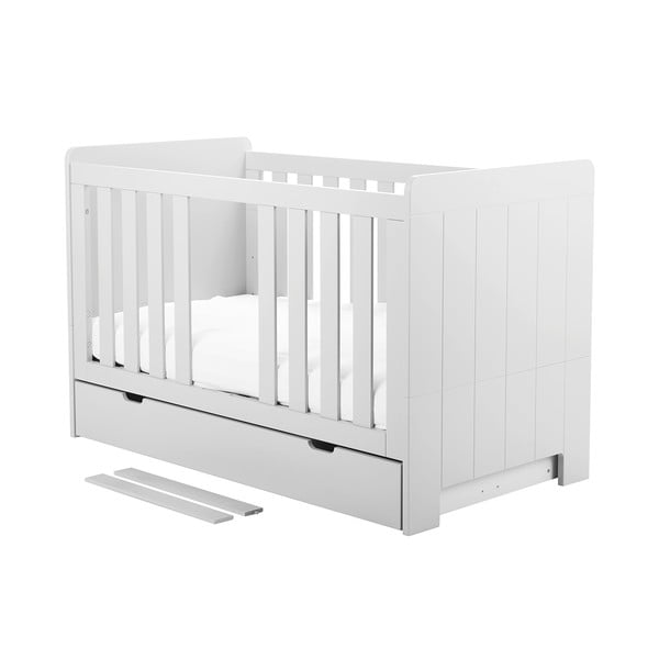 Balta regulējama bērnu gultiņa Pinio Calmo, 140 x 70 cm-image-2