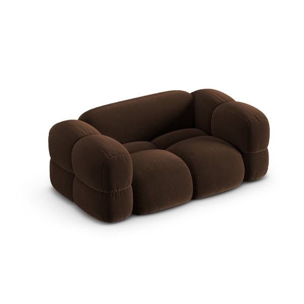 Tumši brūns samta dīvāns 180 cm Loretto – Cosmopolitan Design-image-3