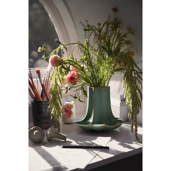 Gaiši zaļa keramikas vāze (augstums 20,5 cm) Kantarel – Kähler Design-image-3