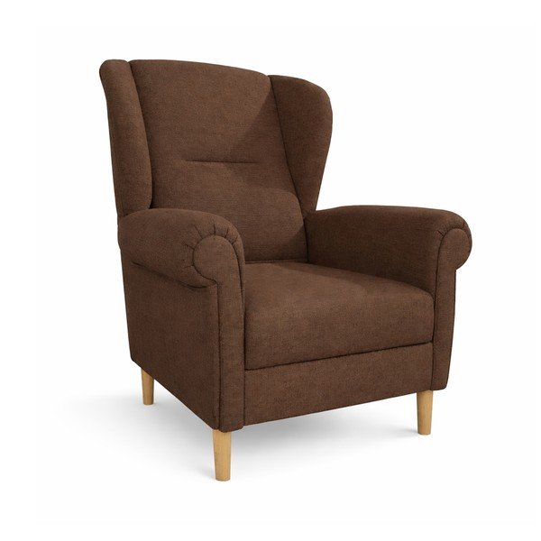 Tumši brūns atpūtas krēsls ar atzveltni Swan – Ropez