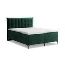 Tumši zaļa atsperu gulta ar veļas kasti 180x200 cm Mikana – Makamii