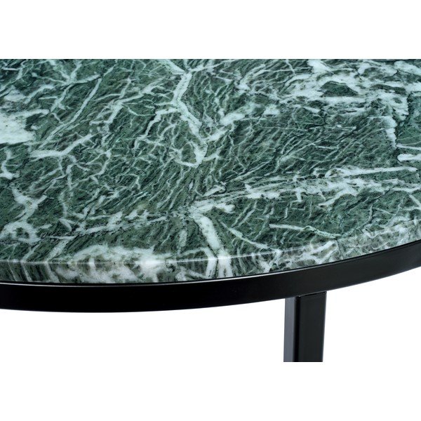 Tumši zaļš marmora kafijas galdiņš ar melnu pamatni RGE Accent, ⌀ 85 cm-image-1