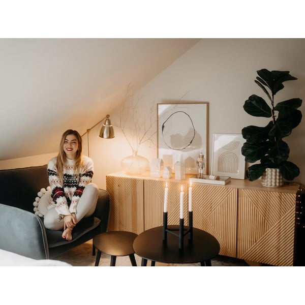 Melns alumīnija svečturis Bloomingville Deeb, augstums 20 cm-image-3