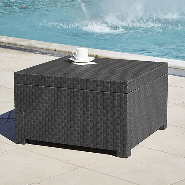 Mākslīgās rotangpalmas dārza kafijas galdiņš 56x56 cm – Juinsa-image-1