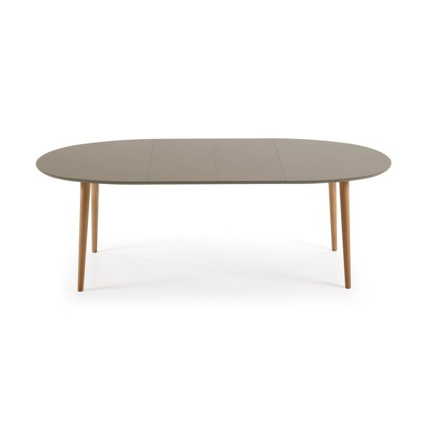 Pelēks ovāls izvelkams ēdamgalds Kave Home Oakland, 140 x 90 cm-image-4