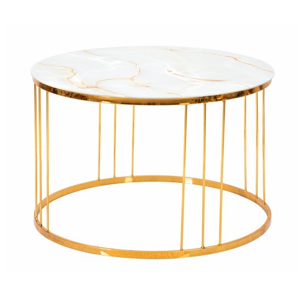 Žurnālgaldiņš zelta krāsā Mauro Ferretti Simple Paris, ⌀ 70 cm