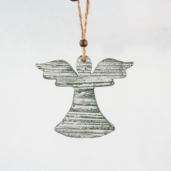 Piekaramais zaļais dekors eņģeļa formā Dakls