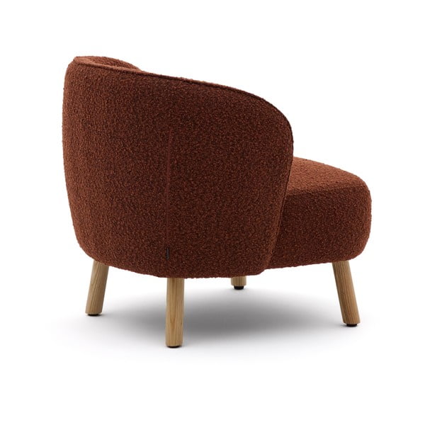 Terakotas oranžs atpūtas krēsls no buklē auduma Ulit – Kave Home-image-4