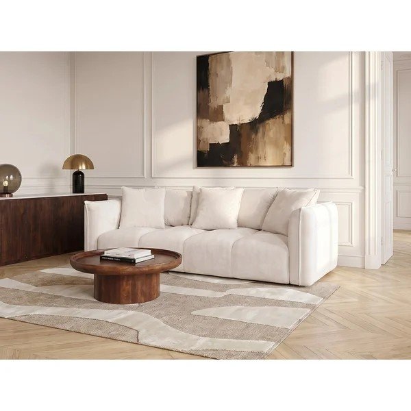 Balts dīvāns no šenila auduma Harlem – Bobochic Paris-image-1