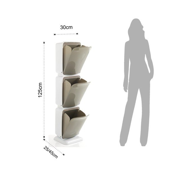 Atkritumu tvertne ar 3 nodalījumiem Tomasucci Riky, augstums 125 cm-image-2