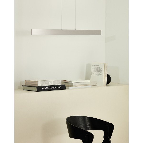 Sudraba krāsas LED piekaramā lampa ar metāla abažūru Boadella – Kave Home-image-1