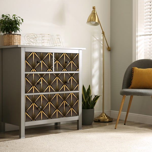 Dekoratīvās tapetes mēbelēm melnā un zelta krāsā Ambiance Dragon-image-3