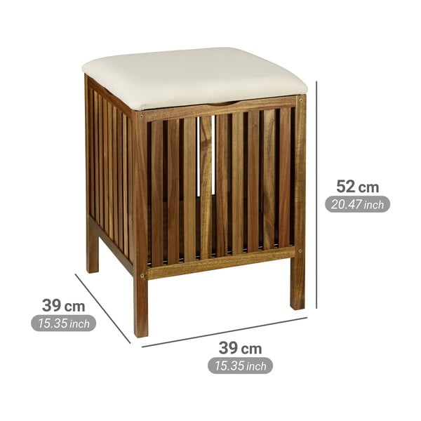 Tumša dabīga toņa koka veļas grozs 38 l Fondi – Wenko-image-4