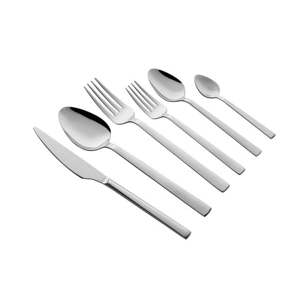 Sudraba krāsas nerūsējošā tērauda galda piederumi (36 gab.) – Hermia