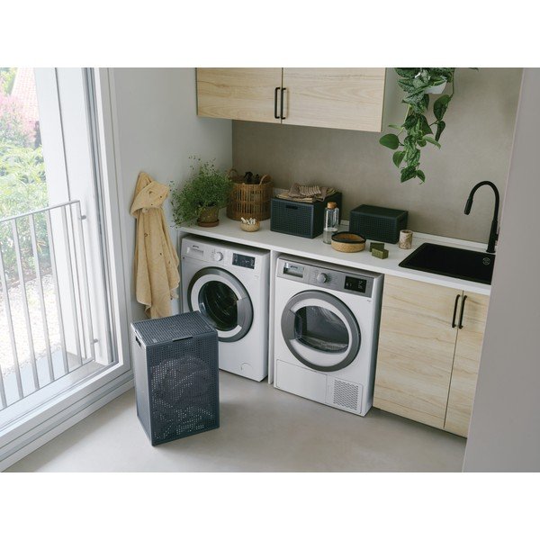 Tumši pelēka uzglabāšanas kaste ar vāku no pārstrādātas plastmasas 30x38x21 cm Kaya – Curver-image-2