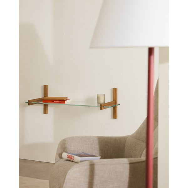 Dabīga toņa stikla modulārā plauktu sistēma 90x28x30,5 cm Sitra – Kave Home-image-1