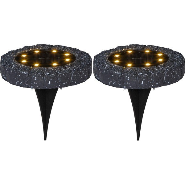 2 āra LED lampu komplekts ar saules baterijām Star Trading Lawnlight, ø 11 cm