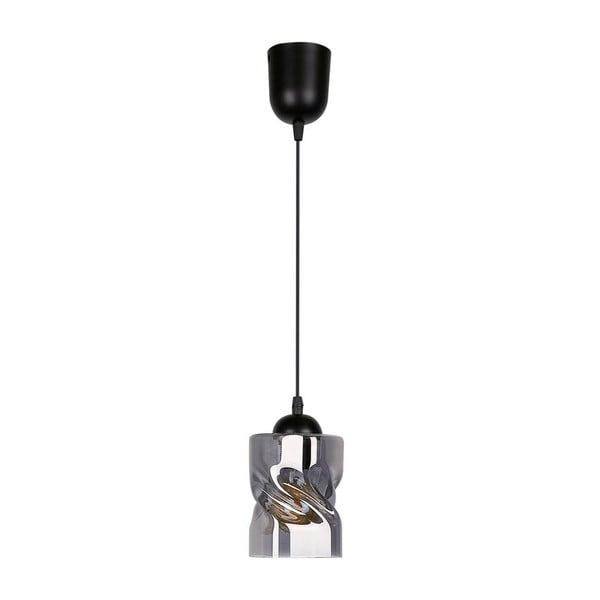 Melna piekaramā lampa ar stikla abažūru ø 10 cm Felis – Candellux Lighting