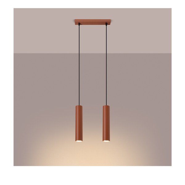 Ķieģeļu sarkana piekaramā lampa Castro – Sollux-image-1