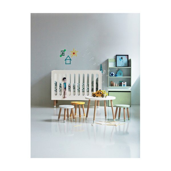 Balta bērnu taburete Flexa Dots, ø 30 cm-image-3