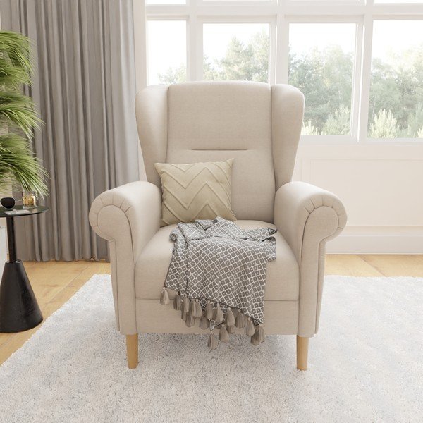 Bēšs atpūtas krēsls ar atzveltni Swan – Ropez-image-1