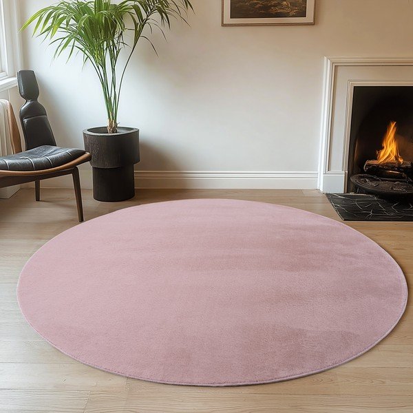 Gaiši rozā mazgājams apaļš paklājs ø 160 cm Joy – Ayyildiz Carpets-image-1
