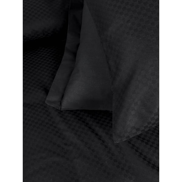 Melna divguļamā gultas veļa no ranforce kokvilnas 240x220 cm Checkered – Mila Home Luxury-image-3