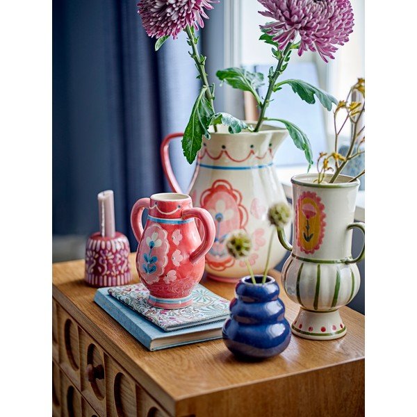 Bēša akmensmasas ar rokām apgleznota vāze (augstums 21 cm) Odina – Bloomingville-image-3