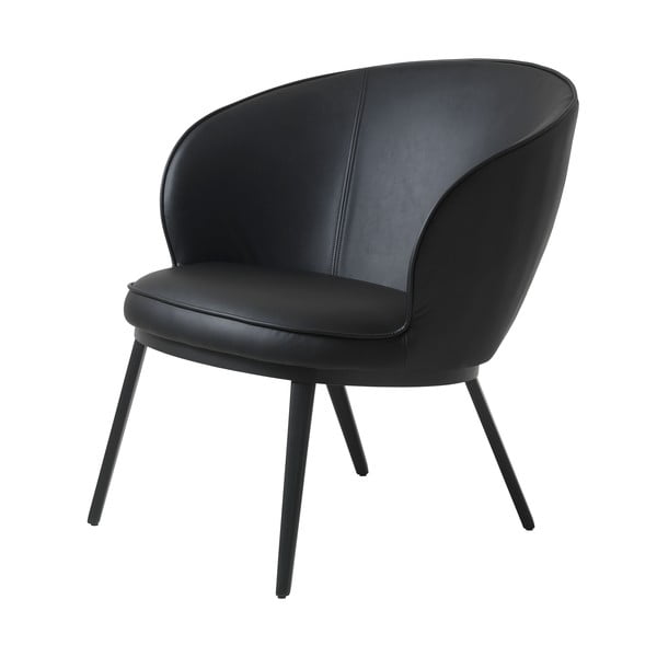 Melns mākslīgās ādas krēsls Unique Furniture Gain