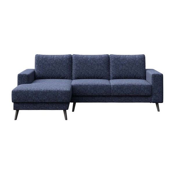Tumši zils stūra dīvāns (kreisais stūris) Fynn – Ghado