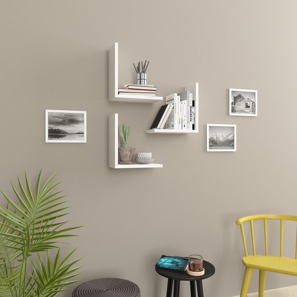 Balti plaukti (3 gab.) Wesley – Kalune Design-image-3