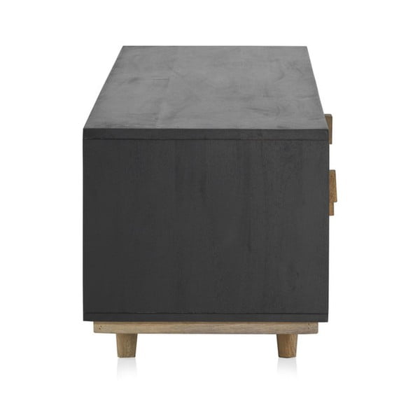 Melns/dabīga toņa mango masīvkoka TV galdiņš 150x40 cm Mango – Geese-image-3