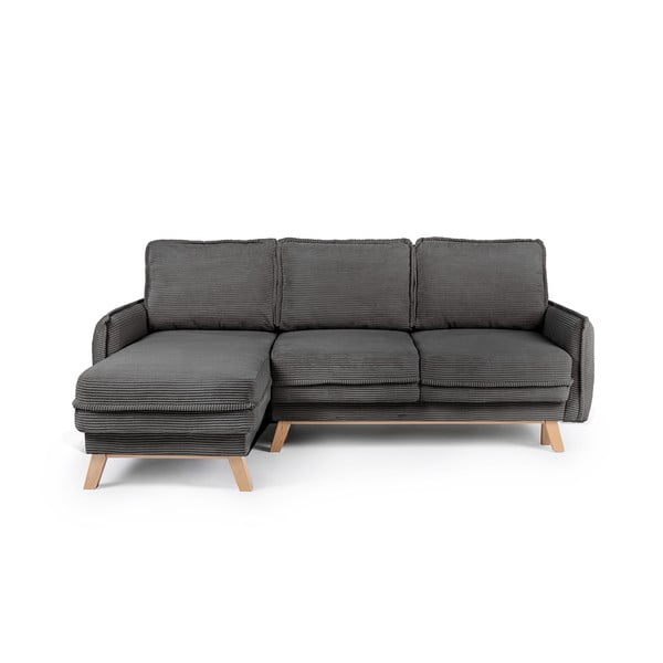 Pelēks velveta salokāms stūra dīvāns (ar maināmu stūri) Tori – Bonami Selection