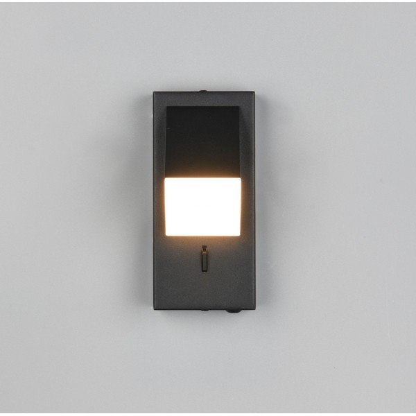 Matēti melna LED sienas lampa Raglan – Trio-image-3