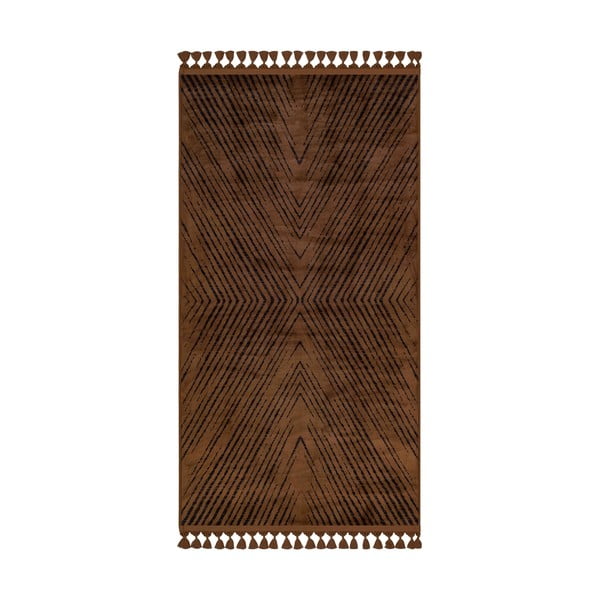 Brūns mazgājams paklājs 300x100 cm – Vitaus