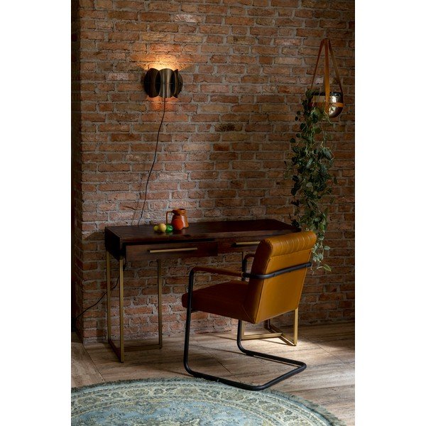 Tumša dabīga toņa konsoles galds ar akācijas koka imitāciju 45x120 cm Class – Dutchbone-image-1