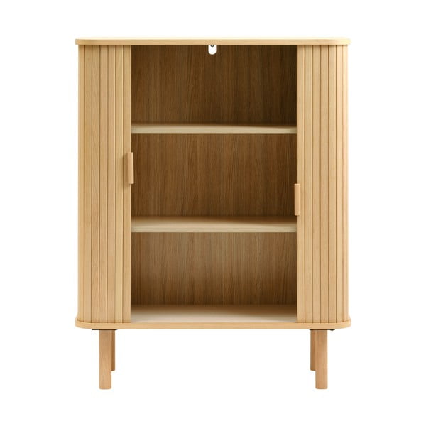 Dabīga toņa skapītis ar ozolkoka imitāciju ar bīdāmām durvīm 113x90 cm Cavo – Unique Furniture-image-4