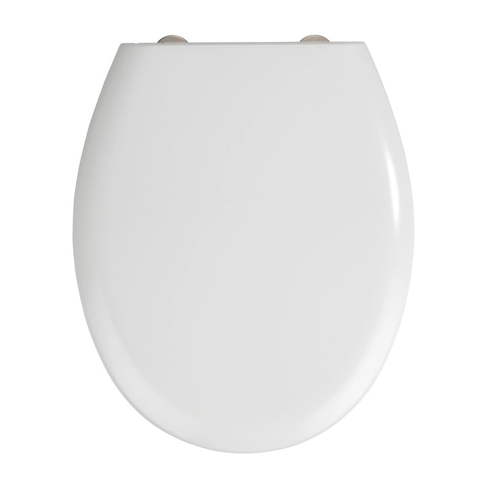 Balts tualetes poda sēdeklis ar vieglu aizvēršanu Wenko Rieti, 44,5 x 37 cm
