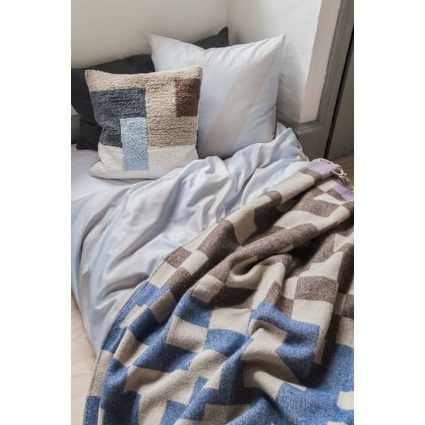 Gaiši pelēka/bēša divguļamā gultas veļa no kokvilnas satīna 200x220 cm Diagonal – Mette Ditmer Denmark-image-3